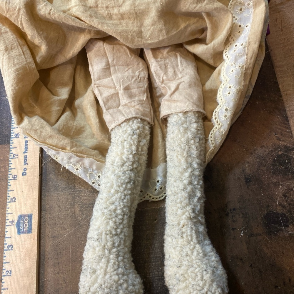 Vintage Enesco Floppy Tompkins Easter Bunny Rabbit Rag Cloth Doll 23” Handmade - Picture 9 of 10